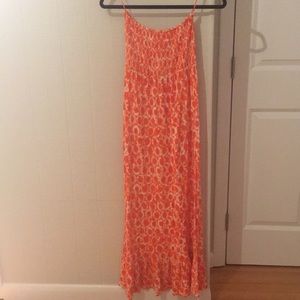 Patterned Strapless Maxi Dress